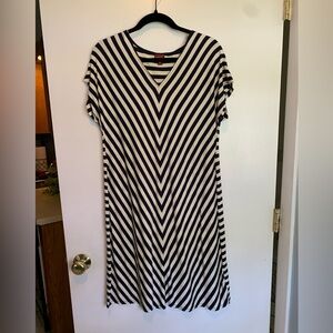 Navy Blue and white striped dress